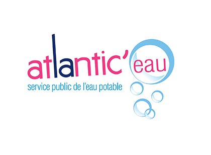 Logo Atlantic'eau — gestion de l'eau, client Bérengère Vito